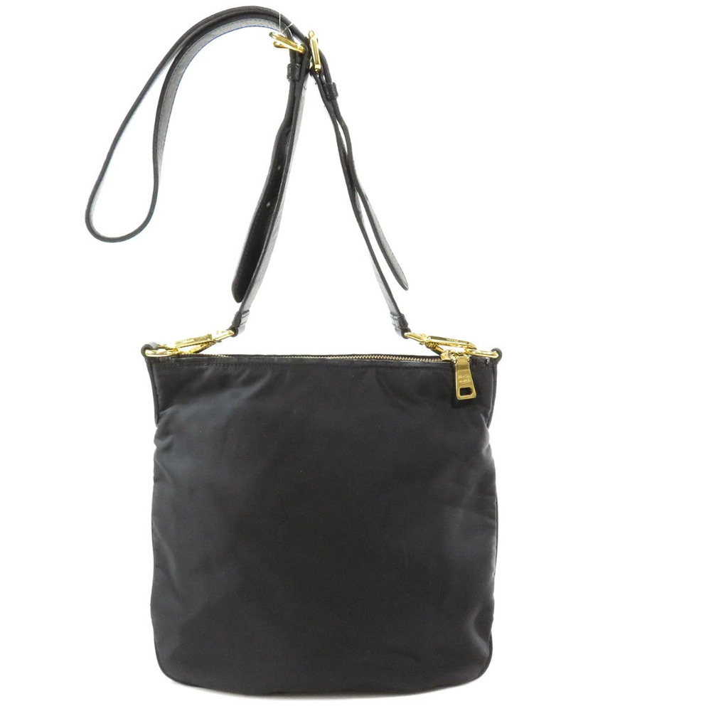 Prada Crossbody Bag Shoulder Tessuto Plate Black